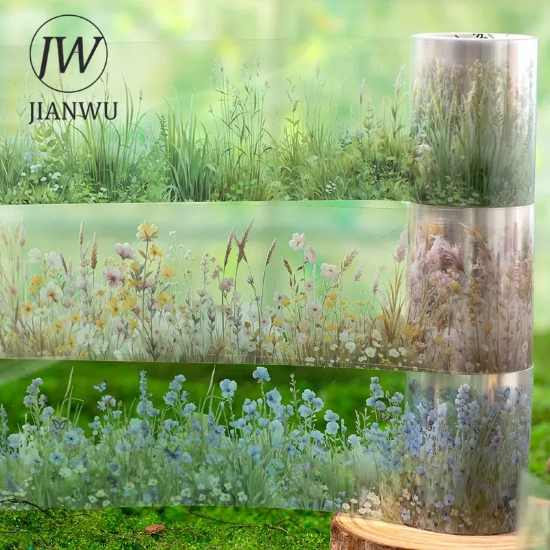 Floral Tape Green - JIANWU 50 ミリメートル * 200 センチメートルグリーンノートシリーズヴィンテージ植物花造園材料コラージュ