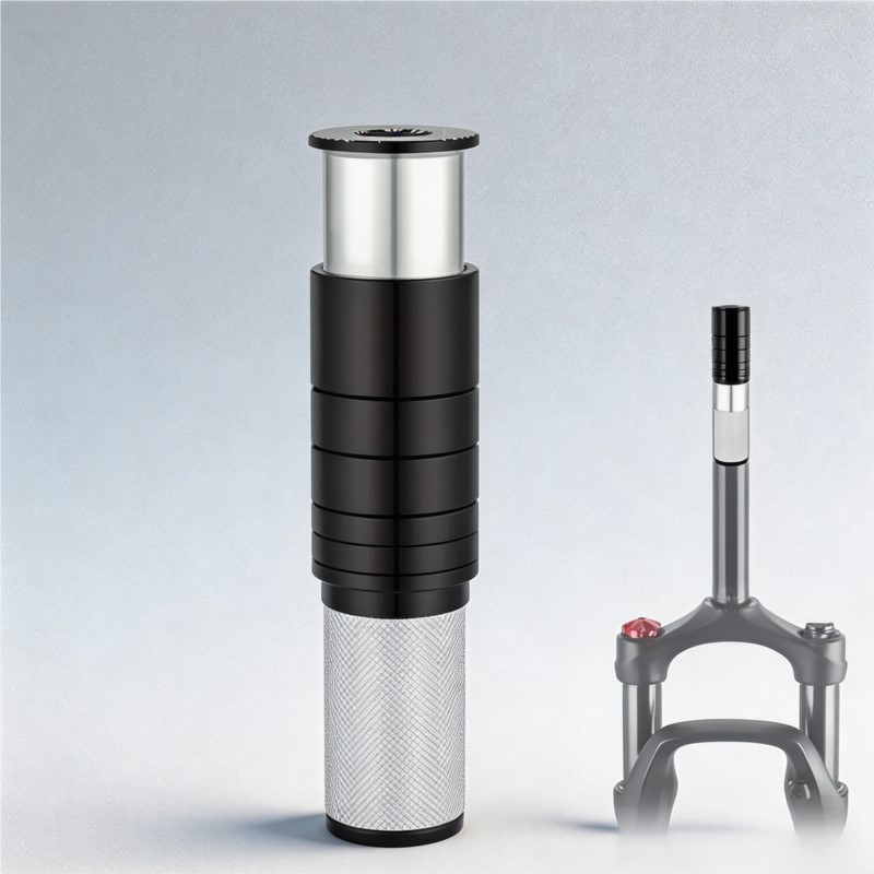 Stem Extender Tube - 隠し式自転車ステムライザー、見えない自転車フォークエクステンダー、アルミ合金製ハンドルバー高さアダプター（MTB、ロードバイク、サイクリング用）