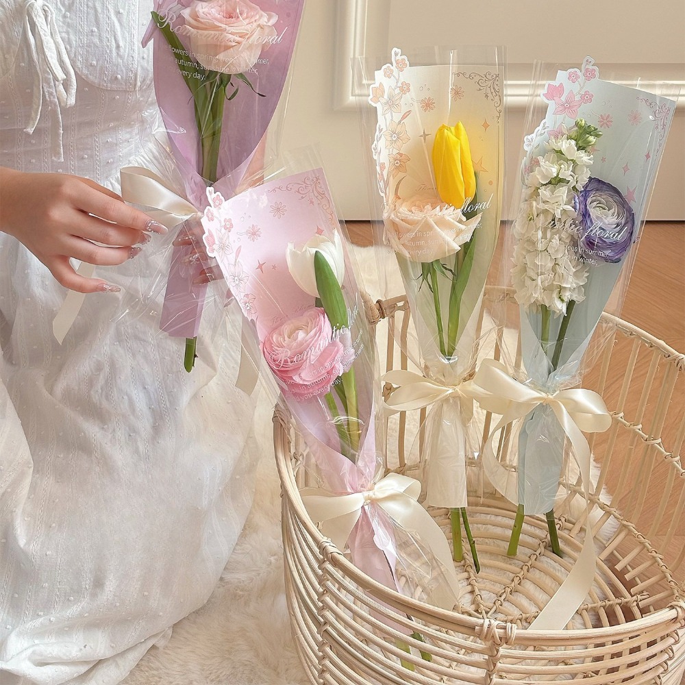 背景用厚紙付き透明フラワーパッケージングバッグ10枚、花屋用 - Florist Supply House のレビューと価格