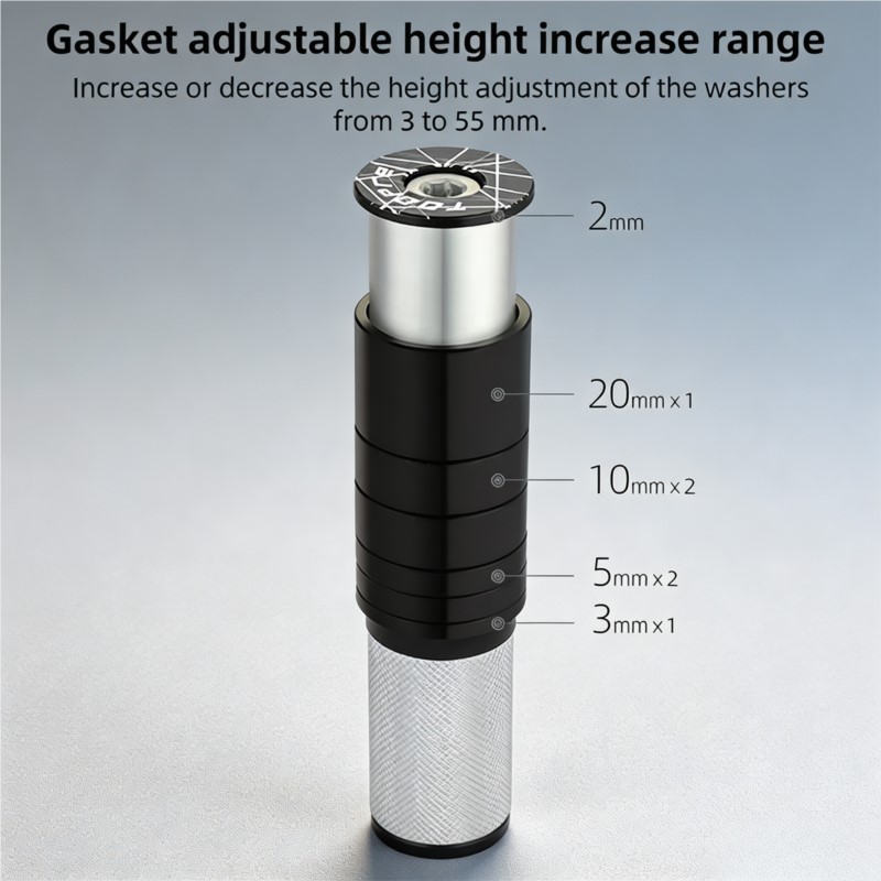 隠し式自転車ステムライザー、見えない自転車フォークエクステン - Stem Extender Tube のレビューと価格