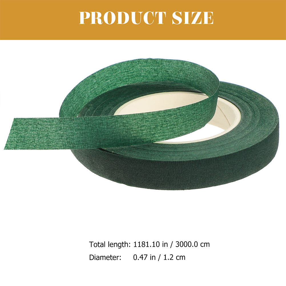 2ロール入り、緑色の花柄テープ。伸縮性があり、すぐに接着効果 - Floral Tape Green のレビューと価格
