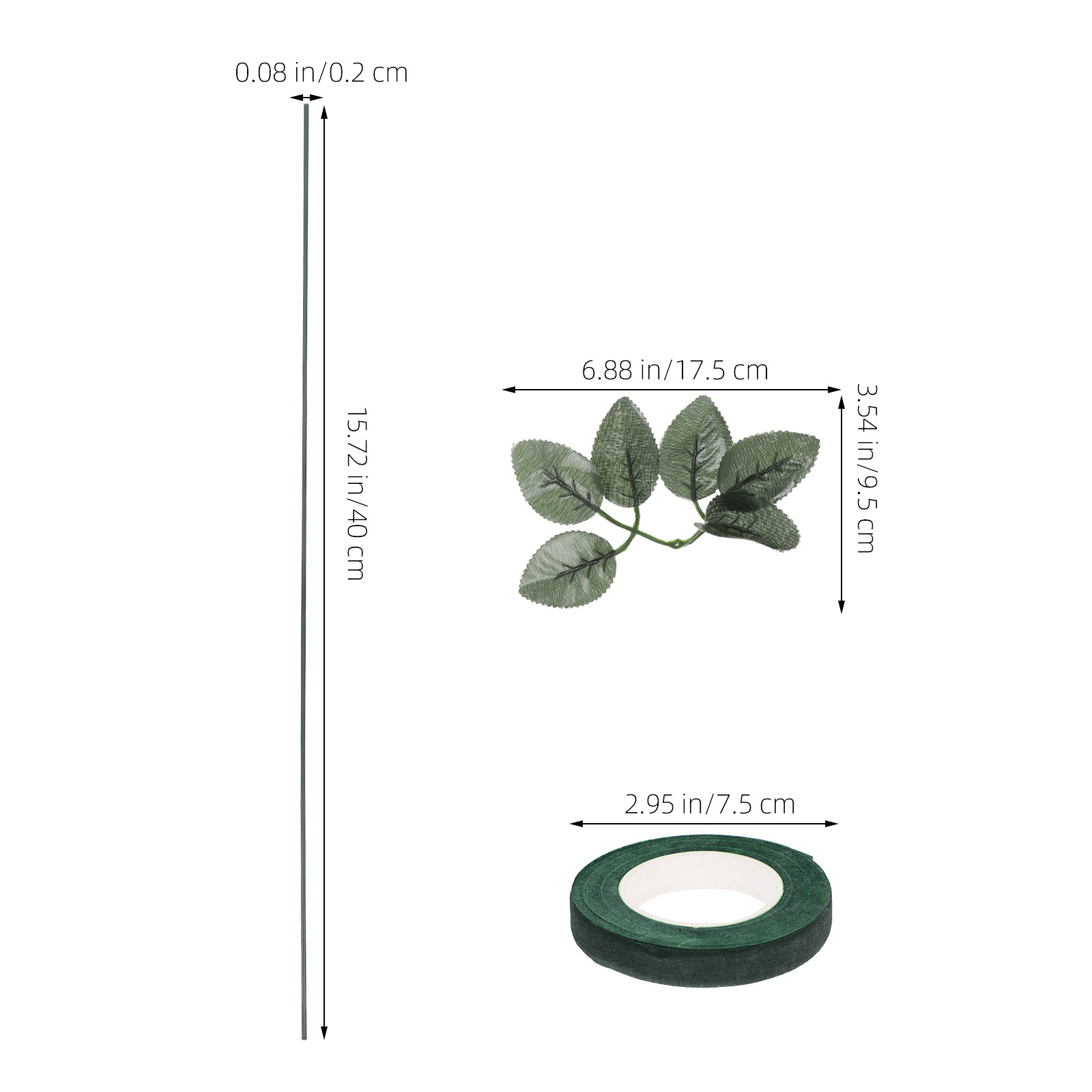 20個入りフラワーアレンジメントキット DIYクラフトセット - Floral Tape Green のレビューと価格