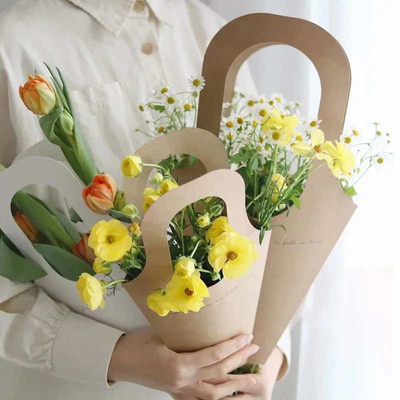 10個入りクラフト紙製フラワーギフトバッグ（ハンドル付き）ロ - Florist Supply House のレビューと価格