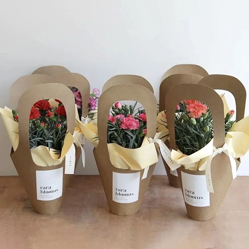 10個入りクラフト紙製フラワーギフトバッグ（ハンドル付き）ロ - Florist Supply House のレビューと価格